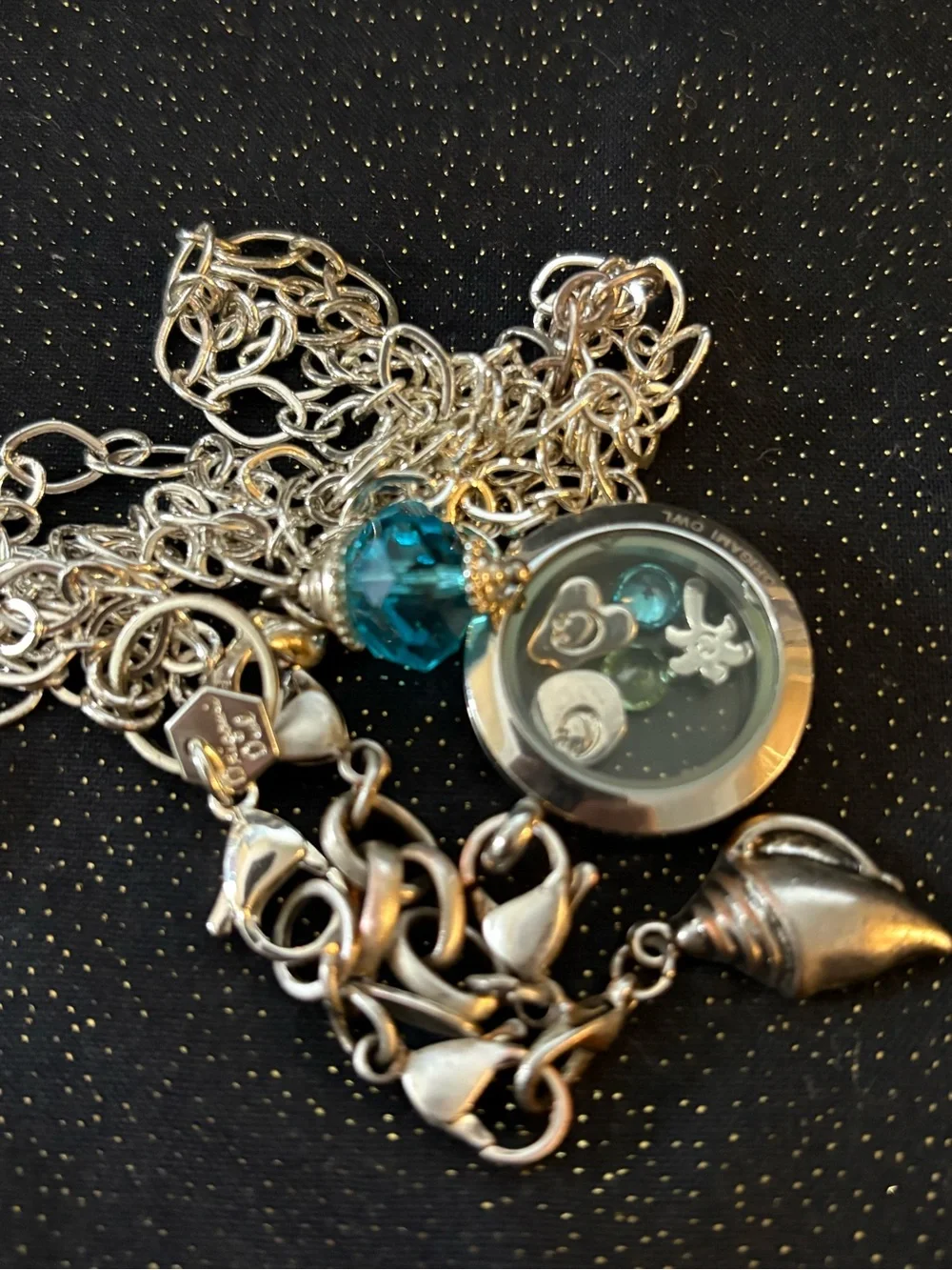 Origami Owl Ocean/Beached Themed Medium Hinged Locket Necklace